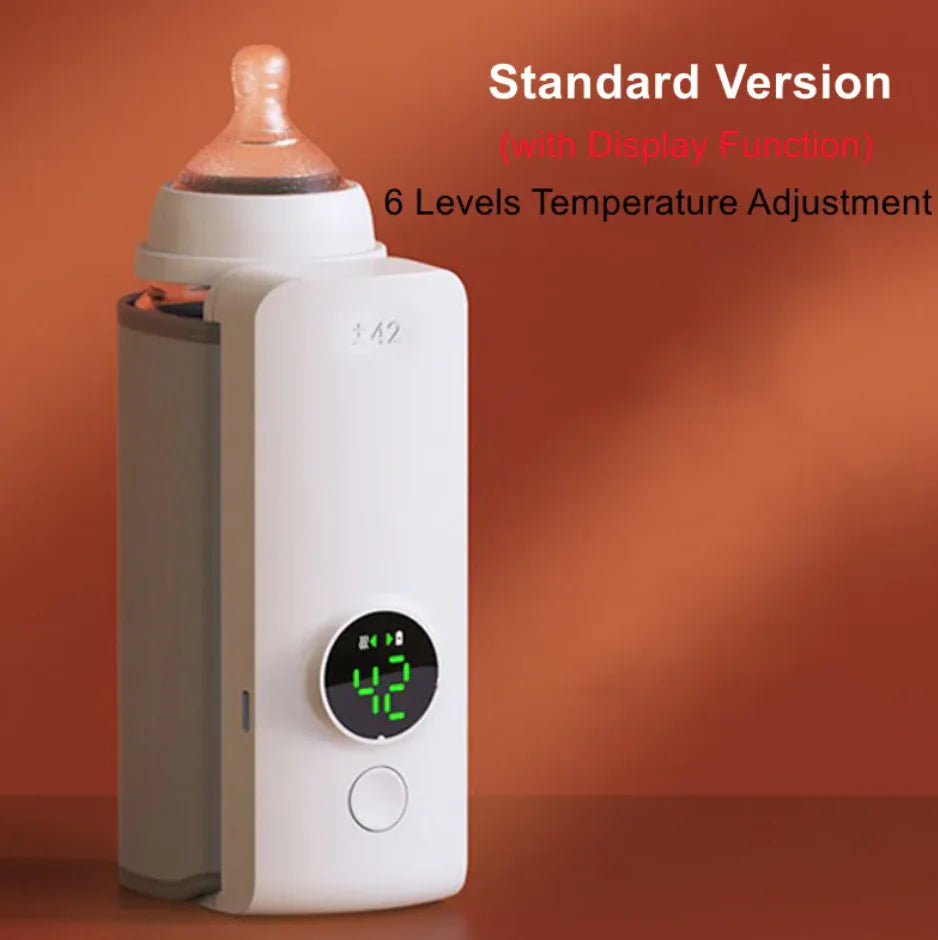Travel bottle warmer control panel showing temperature settings