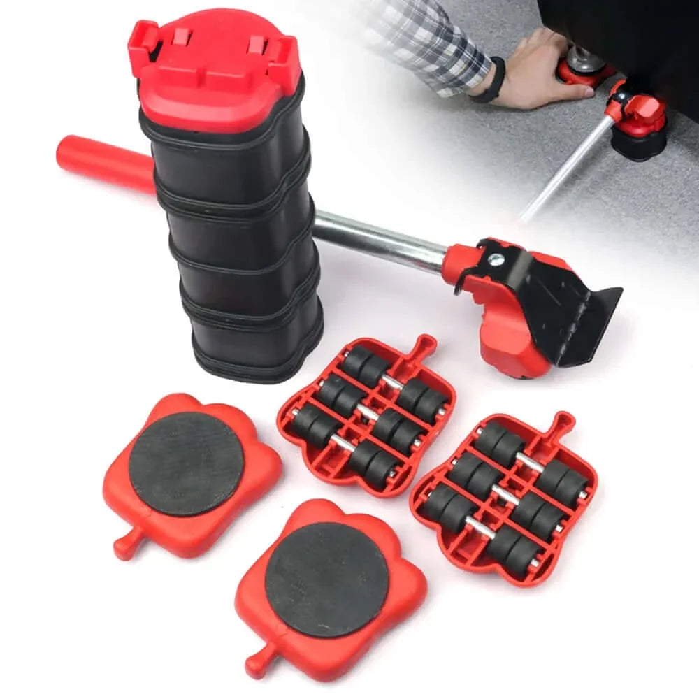 Furniture moving lifter and roller slider set
