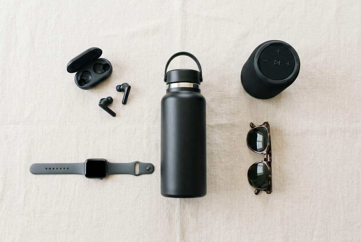 Flat-lay of best-selling product assortment