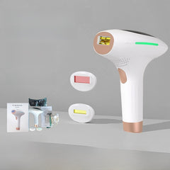 At-home hair removal handset with a built-in cooling plate