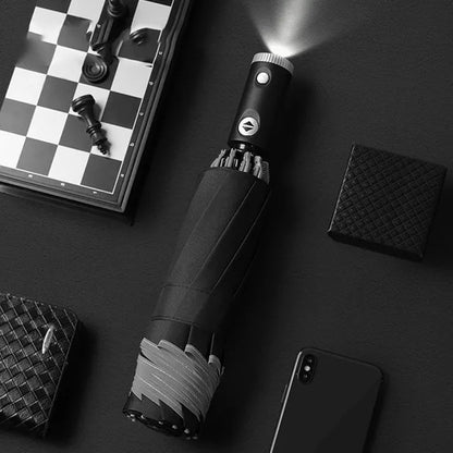 LED Automatic Umbrella Reflective Stripe - DigitalDealHeaven Black DigitalDealHeaven