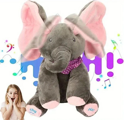 Animated Singing Elephant Plush Toy – Cute Stuffed Animal with Moving Ears, Interactive Electric Toy for Babies & Kids Gift
