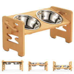 The Elevate Bamboo Pet Feeder
