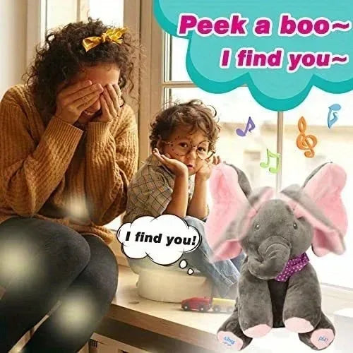 Animated Singing Elephant Plush Toy – Cute Stuffed Animal with Moving Ears, Interactive Electric Toy for Babies & Kids Gift