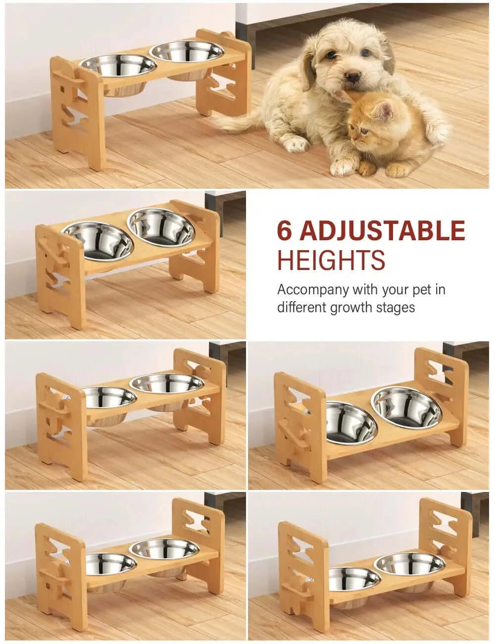 The Elevate Bamboo Pet Feeder — alternate product view 3