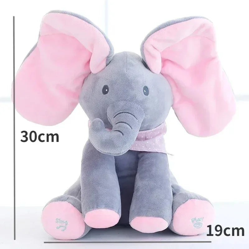 Animated Singing Elephant Plush Toy – Cute Stuffed Animal with Moving Ears, Interactive Electric Toy for Babies & Kids Gift