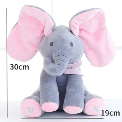 Animated Singing Elephant Plush Toy – Cute Stuffed Animal with Moving Ears, Interactive Electric Toy for Babies & Kids Gift
