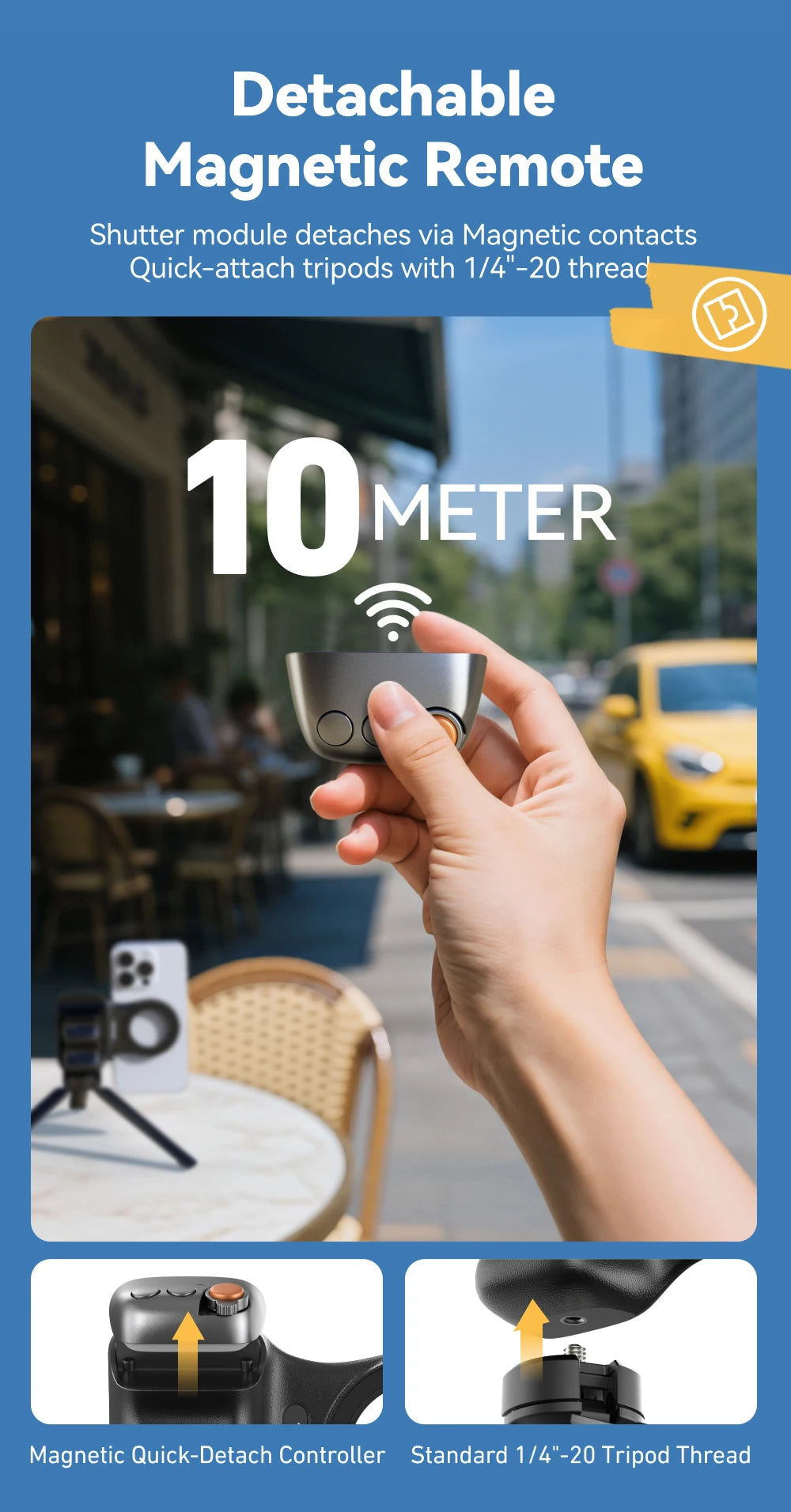 Magnetic Phone Camera Shoot Hand Grip Universal Smart Phone Holder Shooting Aid Remote Control Handle for Iphone & Andriod