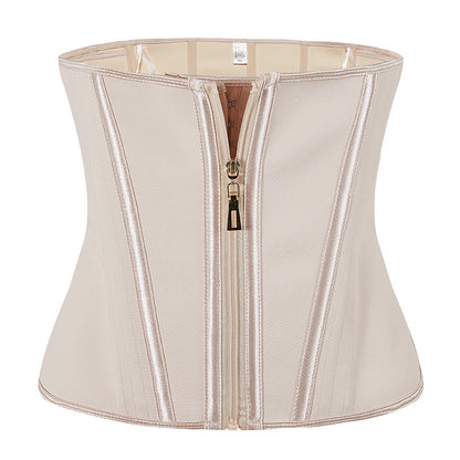 Waist trainer corset, adjustable compression shapewear in black and nude