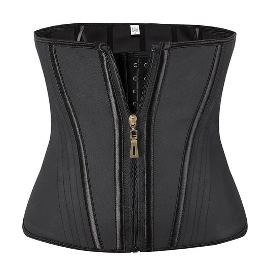 Waist trainer corset, adjustable compression shapewear in black and nude