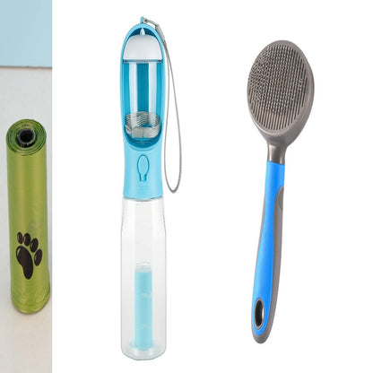Portable Cat Dog Water Bottle Food Feeder Drinker Poop Dispenser 3 In 1 Leak-proof Multifunctional Dog Water Bottle Pet Products
