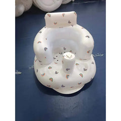 Inflatable baby seat used as a portable dining chair support
