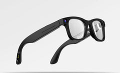 Smart camera glasses with built-in camera and open-ear audio speakers